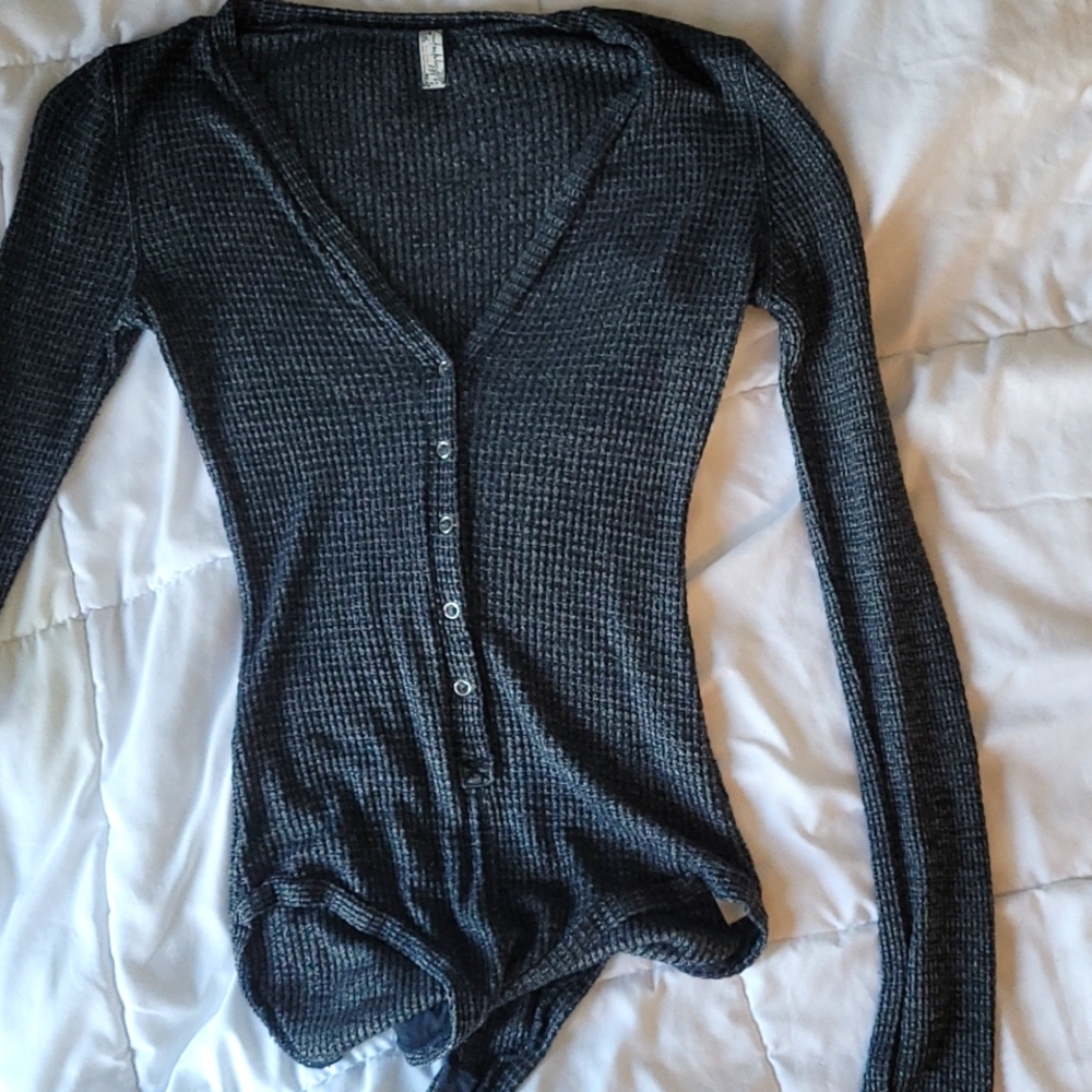 Free people waffle knit bodysuit NWOT